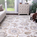 Amaryllis Modern Floral Indoor Farmhouse Area Rug or Runner Rug - Gray