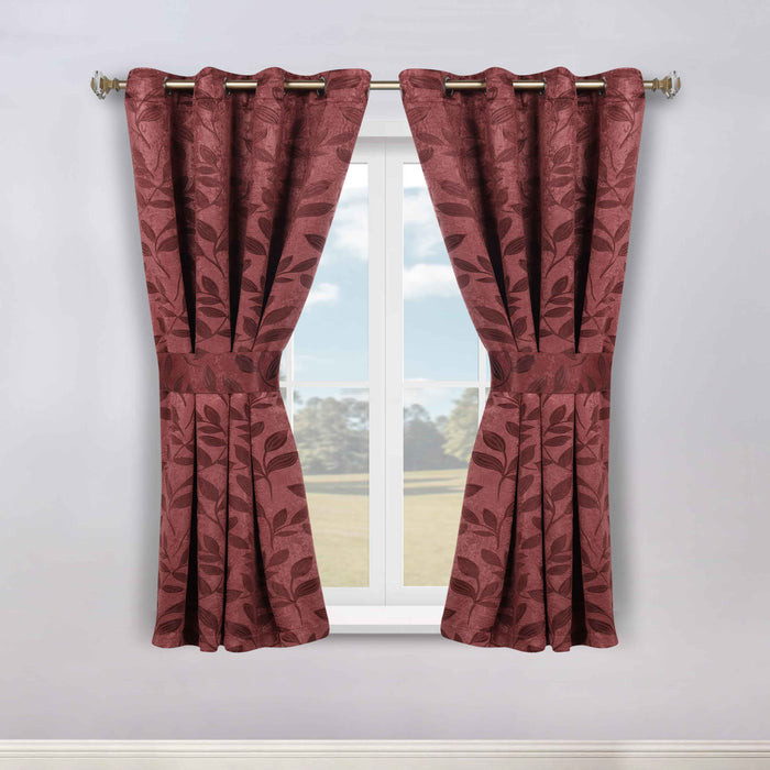 Leaves Machine Room Darkening Blackout Curtains, Set of 2