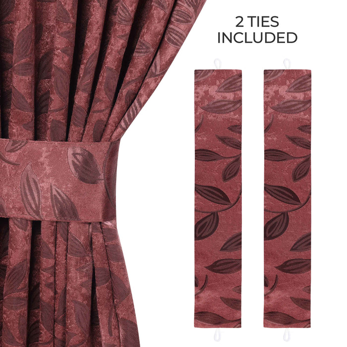 Leaves Machine Room Darkening Blackout Curtains, Set of 2