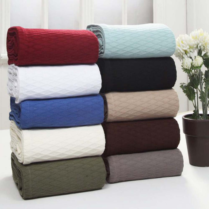 Cotton All Season Diamond Bed Blanket & Sofa Throw