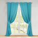 Solid Machine Washable Room Darkening Blackout Curtains, Set of 2 - Aqua