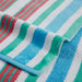 Rope Textured Striped Oversized 2-Piece Beach Towel Set - Aqua
