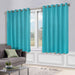 Solid Machine Washable Room Darkening Blackout Curtains, Set of 2 - Aqua