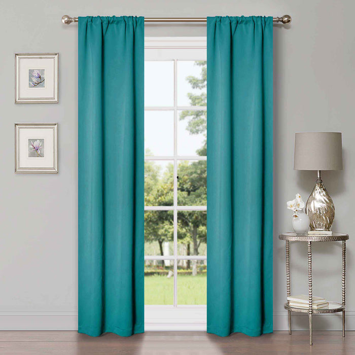 Solid Classic Modern Rod Pocket Blackout Curtain Set