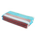 4 Piece Cotton Rope Textured Striped Oversized Beach Towel Set - Aqua