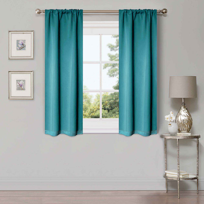 Solid Classic Modern Rod Pocket Blackout Curtain Set