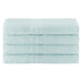 Cotton Eco-Friendly 4 Piece Solid Bath Towel Set - Aquamarine