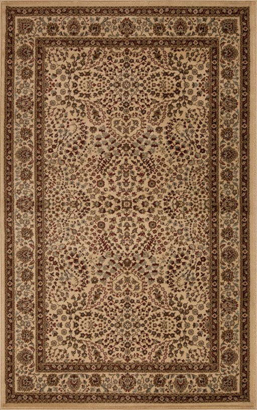 Traditional Oriental Floral Scroll Indoor Area Rug or Runner Rug - Taupe