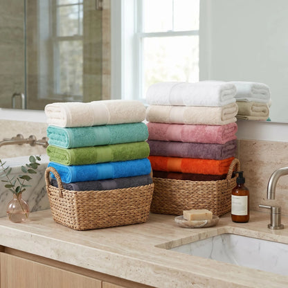 BNM 3-Piece Towels Atlas Cotton Towel Set Plush Terry