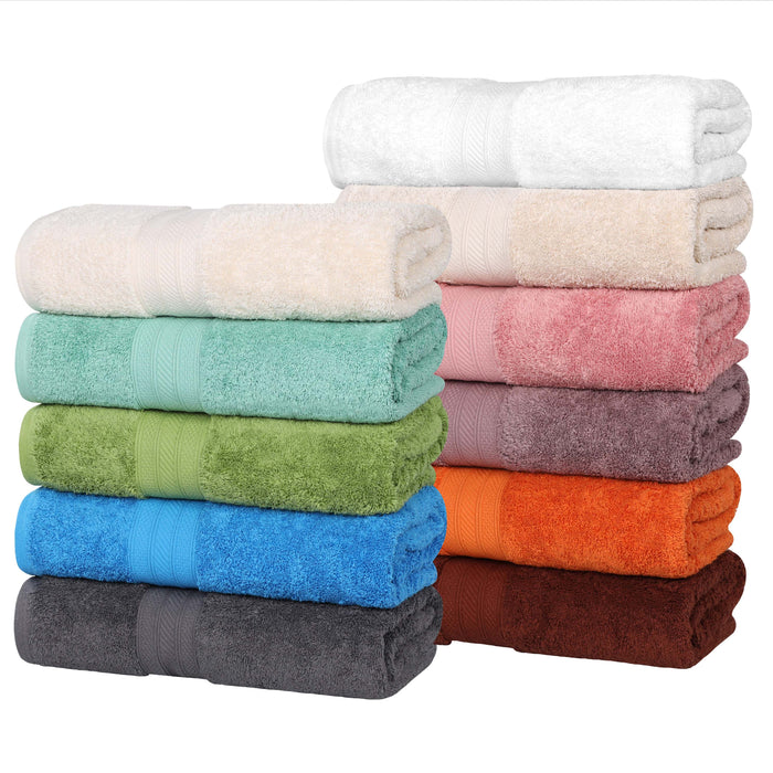 Long Staple Combed Cotton Quick-Drying Solid 8 Piece Towel Set