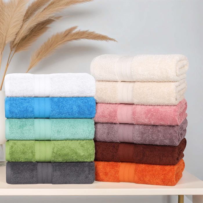 Atlas Cotton Absorbent Heavyweight Solid 4 Piece Bath Towel Set