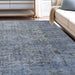 Huda Distressed Rustic Oriental Medallion Indoor Area Rug Or Runner - Azure