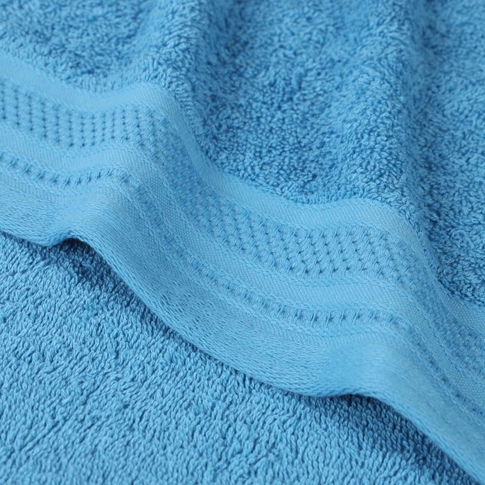 Honeycomb Textured Waffle Border Luxury Cotton 3 Piece Towel Set