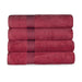 Egyptian Cotton 4 Piece Solid Bath Towel Set - Burgundy