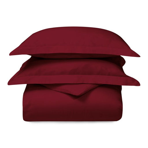 Atmos 100% Cotton Duvet Cover and Pillow Sham Set - Burgundy