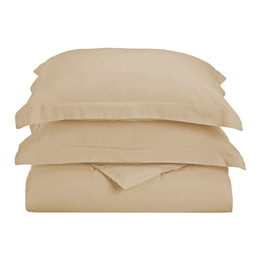 Wimberton Microfiber Wrinkle-Resistant Solid Duvet Cover and Pillow Sham Set - Beige