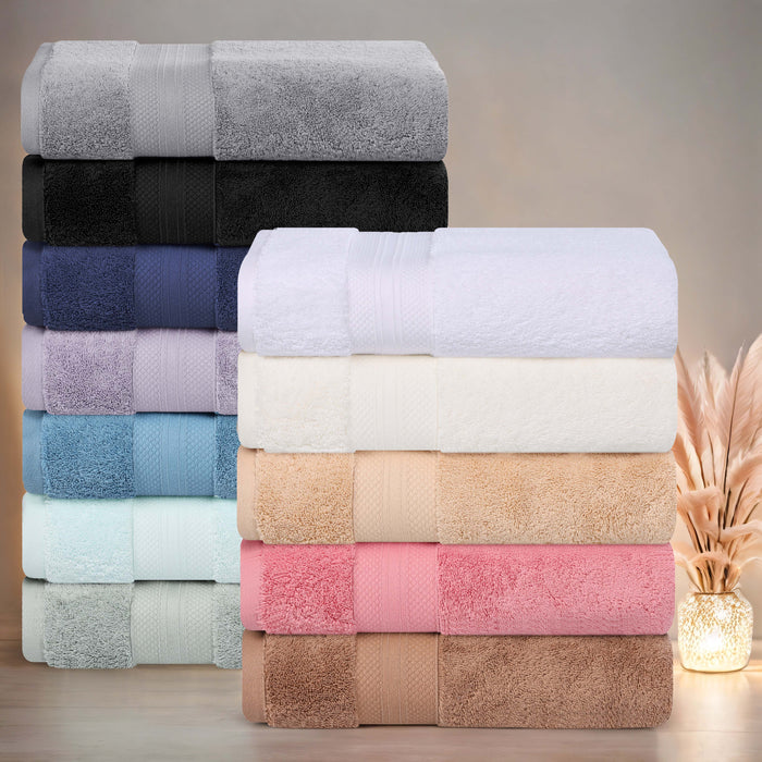 Turkish Cotton Highly Absorbent Solid 12 Piece Ultra Plush Towel Set