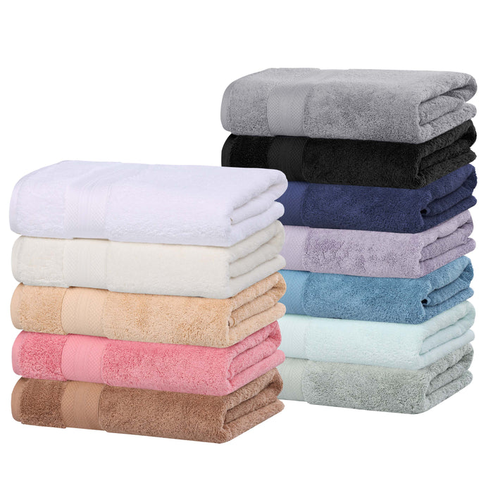 Turkish Cotton Absorbent Ultra-Plush Solid 2 Piece Bath Sheet Set