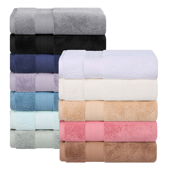 Turkish Cotton Absorbent Ultra-Plush Solid 6 Piece Hand Towel Set