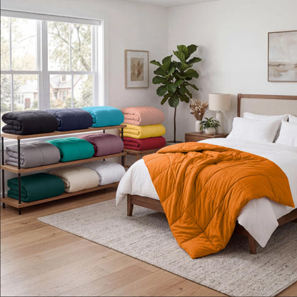 Brushed Microfiber Down Alternative Medium Weight Solid Comforter