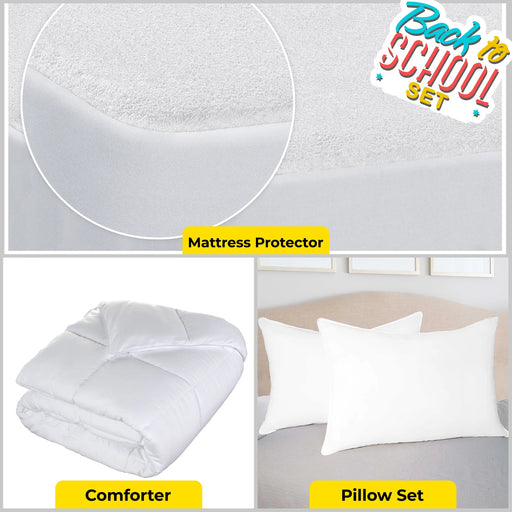 BTS Bedroom Set Comforter Mattress Pillows Twin / Twin XL  - White