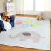 Elephant Bright Colorful Non-Slip Kids Area Rug - Baby Blue