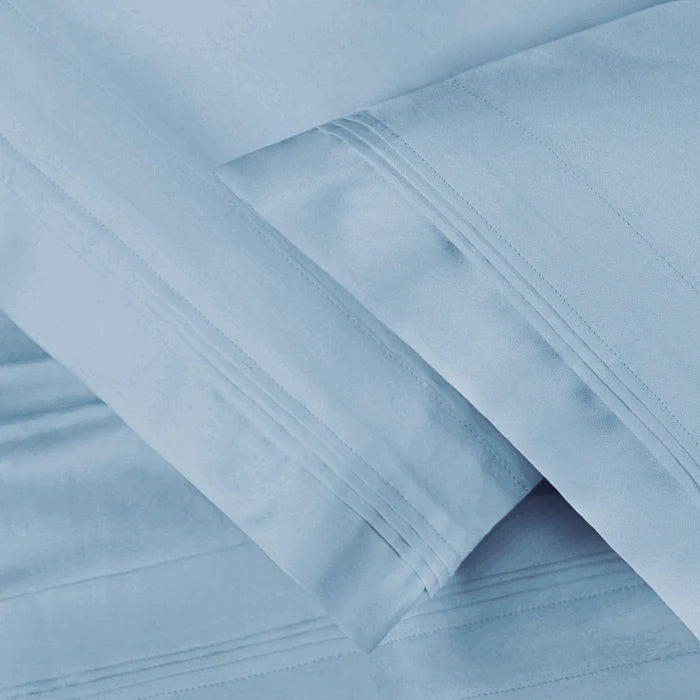 650 Thread Count Egyptian Cotton Solid Pillowcase Set - Baby Blue