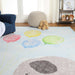 Elephant Bright Colorful Non-Slip Kids Area Rug - Baby Blue