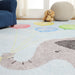 Elephant Bright Colorful Non-Slip Kids Area Rug - Baby Blue