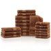 Ultra-Soft Rayon from Bamboo Cotton Blend 18 Piece Towel Set - Cocoa