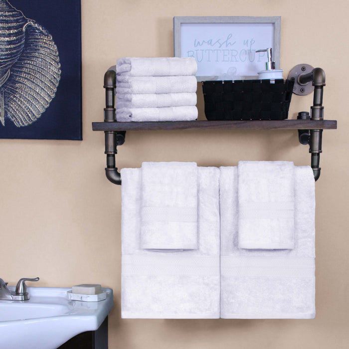 Ultra-Soft Rayon from Bamboo Cotton Blend Bath and Hand Towel Set - Ivory