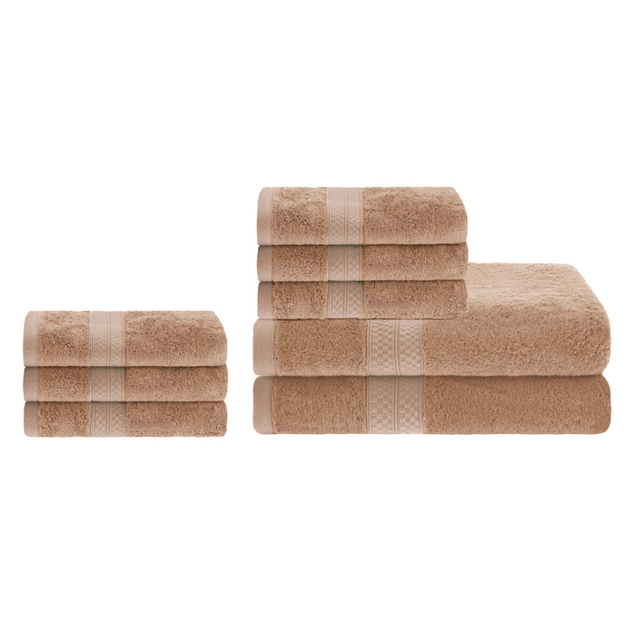 Ultra-Soft Rayon from Bamboo Cotton Blend Bath and Hand Towel Set - Sand