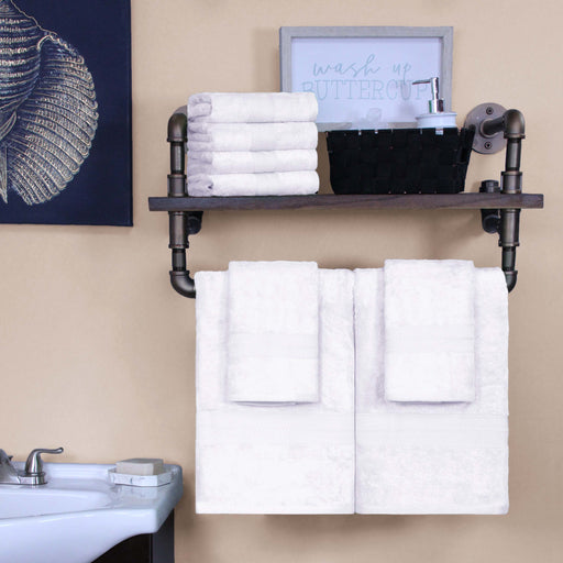 Ultra-Soft Rayon from Bamboo Cotton Blend Bath and Hand Towel Set - White