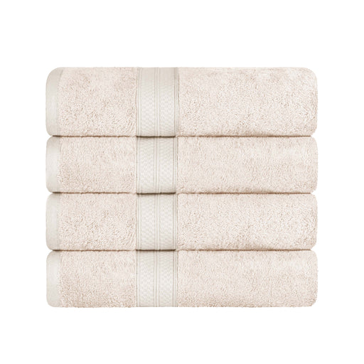 Ultra-Soft Rayon from Bamboo Cotton Blend 4 Piece Bath Towel Set - Ivory