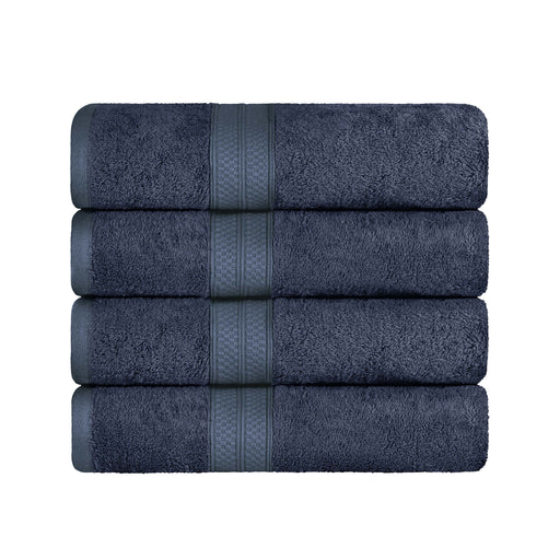 Ultra-Soft Rayon from Bamboo Cotton Blend 4 Piece Bath Towel Set - River Blue