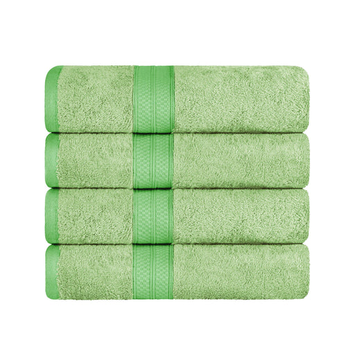 Ultra-Soft Rayon from Bamboo Cotton Blend 4 Piece Bath Towel Set - Spring Green
