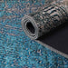 Modern Geometric Power-Loomed Indoor Area Rug or Runner Rug  - Cerulean Blue