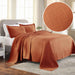 Basket Weave Matelasse Cotton Bedspread Set -  Mandarin