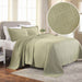 Basket Weave Matelasse Cotton Bedspread Set - Sage