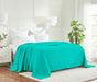 Textured Cotton Weave Solid Waffle Blanket or Throw - Turquoise