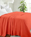 Textured Cotton Weave Solid Waffle Blanket or Throw - Coral