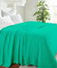 Textured Cotton Weave Solid Waffle Blanket or Throw - Gumdrop Green