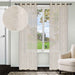 Embroidered Sheer 2 Piece Grommet Curtain Panel Set - Beige