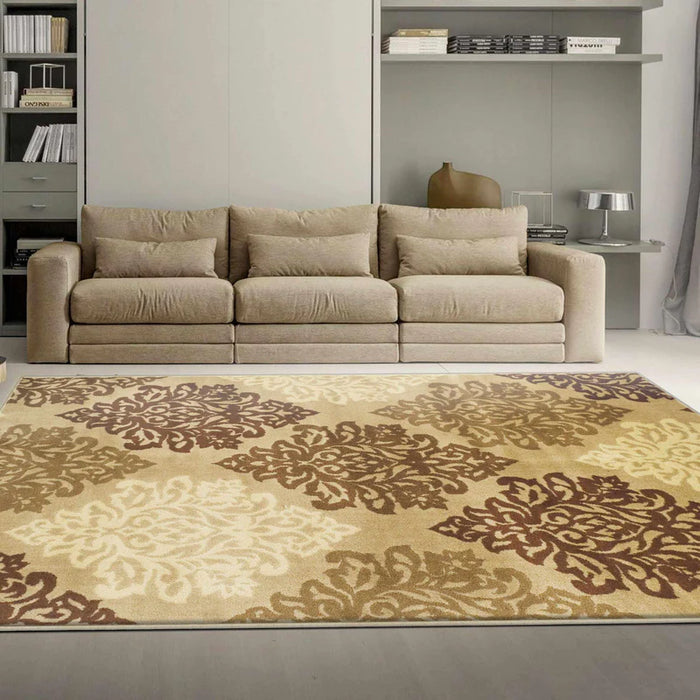 Danvers Contemporary Floral Damask Indoor Area Rug