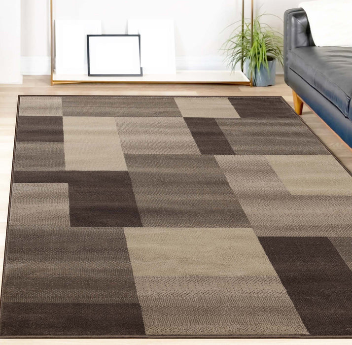 Clifton Modern Geometric Patchwork Area Rug  or Runner Rug