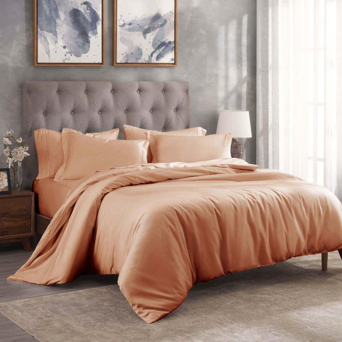 Egyptian Cotton 300 Thread Count Solid Duvet Cover Set - Beige