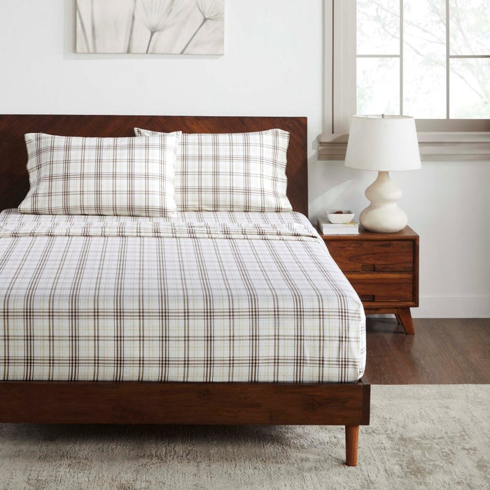 Plaid Flannel Cotton Classic Farmhouse Deep Pocket Bed Sheet Set