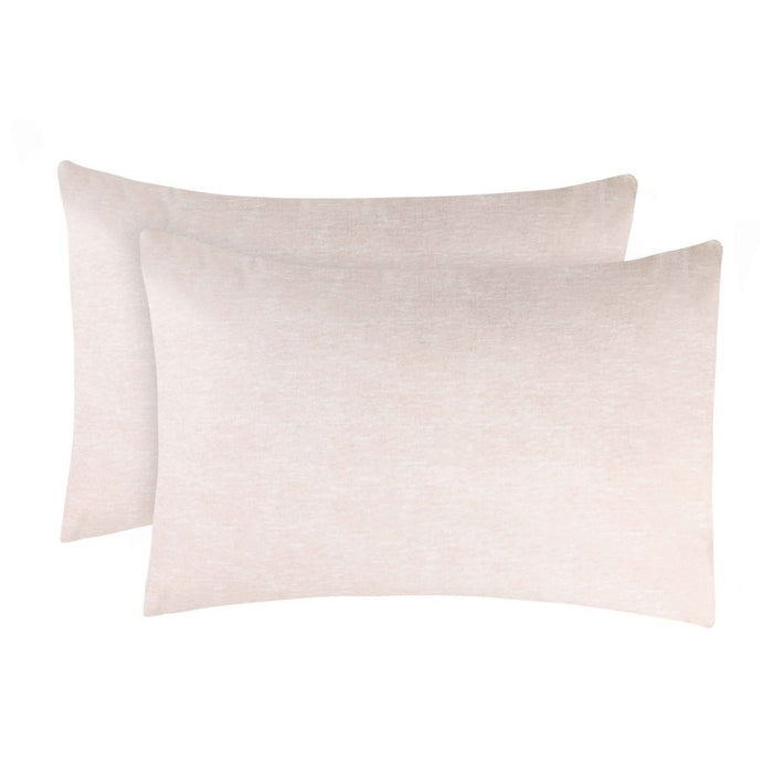 Melange Flannel Cotton Two-Toned Brushed Pillowcases, Set of 2