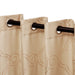 Embroidered Moroccan Sheer Grommet Curtain Set - Beige