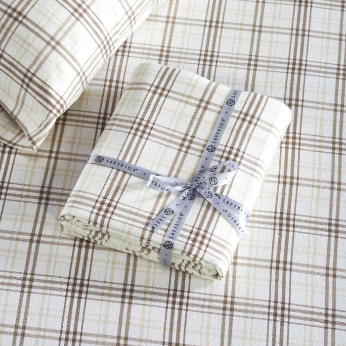 Plaid Flannel Cotton Classic Farmhouse Deep Pocket Bed Sheet Set